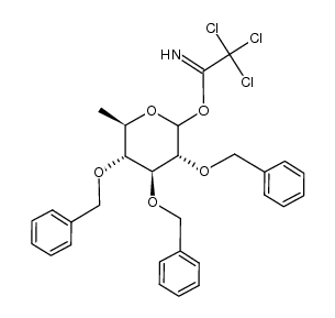 (3R,4S,5R,6R)-3,4,5-tris(benzyloxy)-6-methyltetrahydro-2H-pyran-2-yl 2,2,2-trichloroacetimidate Structure