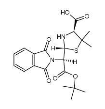 (4S)-2t-((R)-tert-butoxycarbonyl-phthalimido-methyl)-5,5-dimethyl-thiazolidine-4r-carboxylic acid Structure