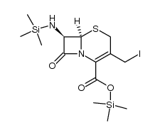 (6R,7R)-trimethylsilyl 7-(trimethylsilyl)amino-3-iodomethylceph-3-em-4-carboxylate Structure