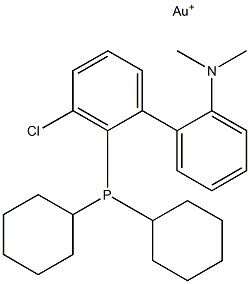 Chloro[2-(dicyclohexylphosphino)-2'-(N,N-dimethylamino)biphenyl]gold(I) Structure