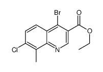 4-Bromo-7-chloro-8-methylquinoline-3-carboxylic acid ethyl ester Structure