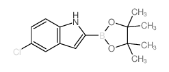 5-氯-2-(4,4,5,5-四甲基-1,3,2-二氧杂环戊硼烷-2-基)-1H-吲哚结构式