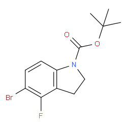 N-Boc-5-溴-4-氟吲哚啉结构式