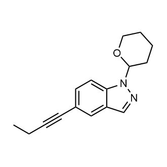 5-(丁-1-炔-1-基)-1-(四氢-2H-吡喃-2-基)-1H-吲唑结构式