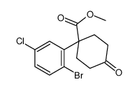 1-(2-溴-5-氯苯基)-4-氧代环己烷羧酸甲酯结构式