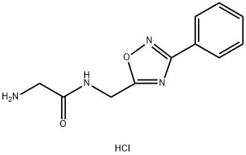 2-氨基-N-((3-苯基-1,2,4-噁二唑-5-基)甲基)乙酰胺盐酸盐结构式