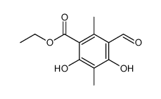 ethyl 3-formyl-4,6-dihydroxy-2,5-dimethylbenzoate Structure