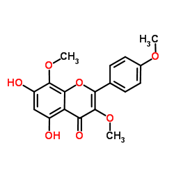 5,7-二羟基-3,8,4'-三甲氧基黄酮结构式