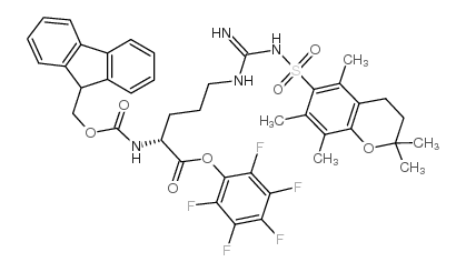 Nα-Fmoc-Nomega-(2,2,5,7,8-五甲基苯并吡喃-6-磺酰基)-D-精氨酸五氟苯基酯结构式