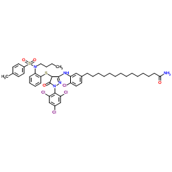 Tetradecansre-4-chlor-3-[-4-{2-N-p-toluolsulfon-N-butyl-amidophenylthio}-5-oxo-1-(2,4,6-trichlorphenyl)-4,5-dihydro-1H结构式