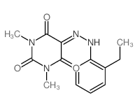 2,4,5,6(1H,3H)-Pyrimidinetetrone,1,3-dimethyl-, 5-[2-(2-ethylphenyl)hydrazone] Structure