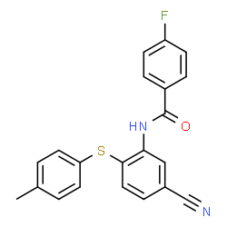 N-(5-CYANO-2-[(4-METHYLPHENYL)SULFANYL]PHENYL)-4-FLUOROBENZENECARBOXAMIDE结构式