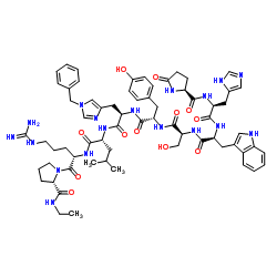 (Des-Gly10,D-His(Bzl)6,D-Leu7,Pro-NHEt9)-LHRH acetate salt结构式