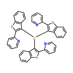 三[2-(苯并[b]噻吩-2-基)吡啶-C3,N]铱(III)结构式