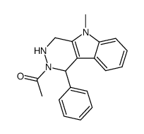 2-acetyl-5-methyl-1-phenyl-2,3,4,5-tetrahydro-1H-pyrazino[4,5-b]indole结构式