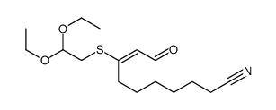 8-(2,2-diethoxyethylsulfanyl)-10-oxodec-8-enenitrile结构式