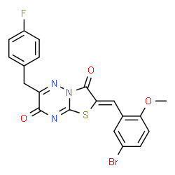 2-(5-bromo-2-methoxybenzylidene)-6-(4-fluorobenzyl)-7H-[1,3]thiazolo[3,2-b][1,2,4]triazine-3,7(2H)-dione structure