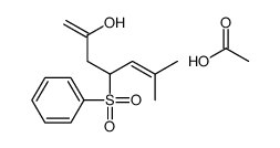 acetic acid,4-(benzenesulfonyl)-6-methylhepta-1,5-dien-2-ol结构式