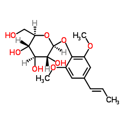 2,6-二甲氧基-4-(1E)-1-丙烯基苯基 beta-D-吡喃葡萄糖苷结构式