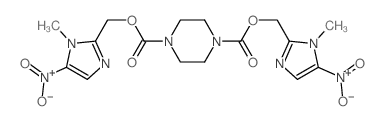 bis[(1-methyl-5-nitro-imidazol-2-yl)methyl] piperazine-1,4-dicarboxylate结构式