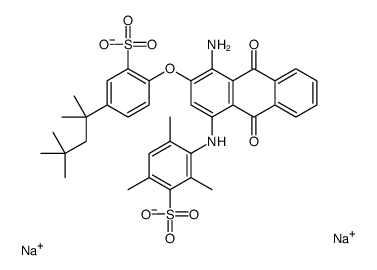 disodium 3-[[4-amino-9,10-dihydro-9,10-dioxo-3-[2-sulphonato-4-(1,1,3,3-tetramethylbutyl)phenoxy]-1-anthryl]amino]-2,4,6-trimethylbenzenesulphonate Structure
