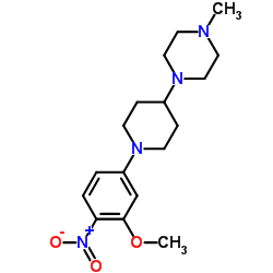 1-(1-(3-甲氧基-4-硝基苯基)哌啶-4-基)-4-甲基哌嗪结构式