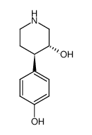 (3R,4R)-4-(4-hydroxyphenyl)piperidin-3-ol结构式