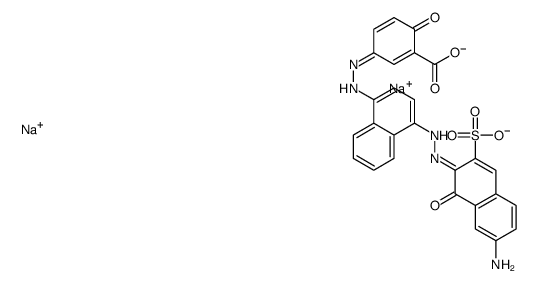 5-[[4-[(7-氨基-1-羟基-3-磺基-2-萘基)偶氮]-1-萘基]偶氮]-2-羟基苯甲酸钠盐结构式