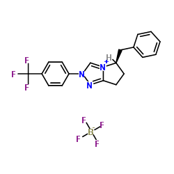 (R)-Benzyl-2-[4-(trifluoromethyl)phenyl]-6,7-dihydro-5H-pyrrolo[2,1-c][1,2,4]triazolium Tetrafluoroborate structure