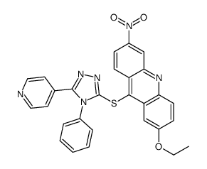 2-ethoxy-6-nitro-9-[(4-phenyl-5-pyridin-4-yl-1,2,4-triazol-3-yl)sulfanyl]acridine结构式