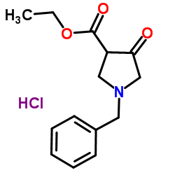 1-BENZYL-4-OXO-3-PYRROLIDINECARBOXYLIC ACID ETHYL ESTER HYDROCHLORIDE Structure
