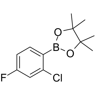 2-(2-氯-4-氟苯基)-4,4,5,5-四甲基-1,3,2-二噁硼烷结构式
