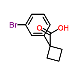 1-(3-溴苯基)环丁烷-1-羧酸结构式