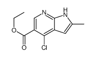 4-氯-2-甲基-1H-吡咯并[2,3-B]吡啶-5-羧酸乙酯结构式
