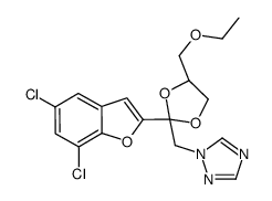 1-[[(2R,4S)-2-(5,7-dichloro-1-benzofuran-2-yl)-4-(ethoxymethyl)-1,3-dioxolan-2-yl]methyl]-1,2,4-triazole结构式
