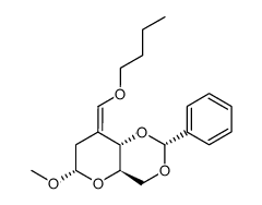(Z)-Methyl-4,6-O-benzyliden-3-C-(butoxymethylen)-2,3-didesoxy-α-D-erythro-hexopyranosid结构式