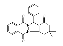3,3-二甲基-13-苯基-2,3,4,13-四氢-吲唑o[1,2-b]二氮杂萘-1,6,11-三酮结构式