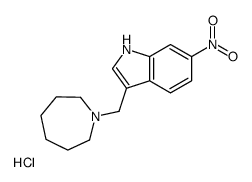 3-(azepan-1-ium-1-ylmethyl)-6-nitro-1H-indole,chloride Structure