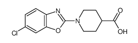 1-(6-氯苯并d噁唑-2-基)哌啶-4-羧酸结构式
