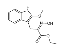 ethyl α-(hydroxyimino)-β-<2-(methylthio)indol-3-yl>propanoate结构式