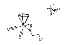 [(η5-C5H5)Fe(CO)2(η2-CH2CH(CH2)2Br)]PF6结构式