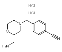 4-(2-氨基甲基吗啉-4-甲基)-苯甲腈双盐酸盐结构式