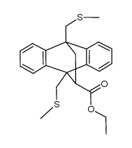ethyl 9,10-bis((methylthio)methyl)-9,10-dihydro-9,10-ethanoanthracene-11-carboxylate结构式