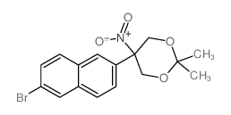 5-(6-溴萘-2-基)-2,2-二甲基-5-硝基-1,3-二噁烷结构式