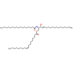 1-油酰基-N-十七烷酰基-D-赤型-鞘氨醇结构式