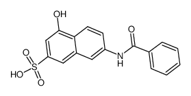 2-苯甲酰基氨基-5-萘酚-7-磺酸结构式