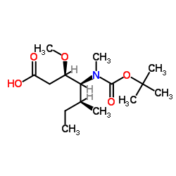 (3R,4S,5S)-4-((叔丁氧羰基)甲基氨基)-3-甲氧基-5-甲基庚酸结构式