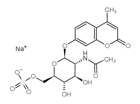 4-甲基伞形酮-2-乙酰胺-2-脱氧-6-硫酸盐-beta-甲基葡萄糖甙结构式