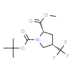 1-叔丁基2-甲基(2s,4s)-4-(三氟甲基)吡咯烷-1,2-二羧酸酯结构式
