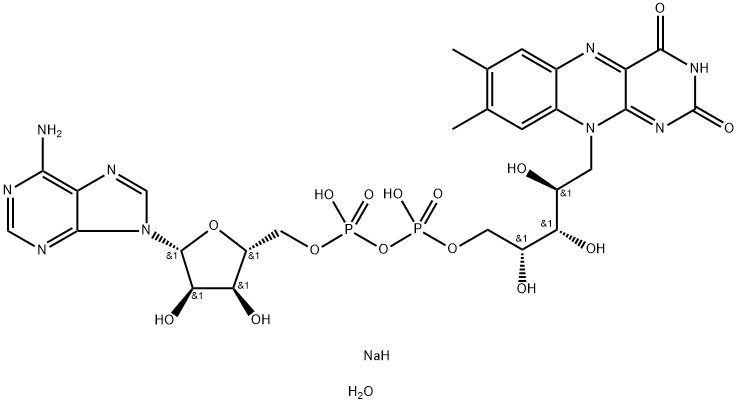 黄素腺嘌呤二核苷酸二钠盐水合物结构式